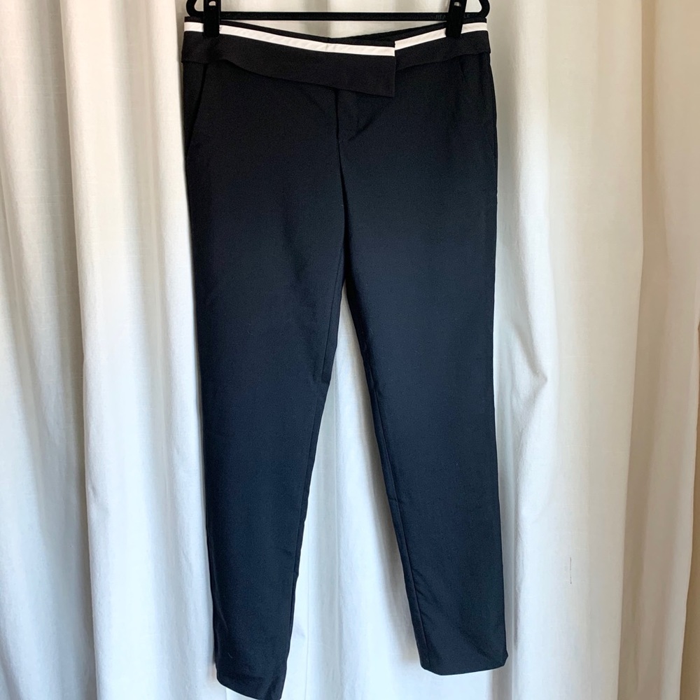 A.L.C Black with cream waistband trouser size 10